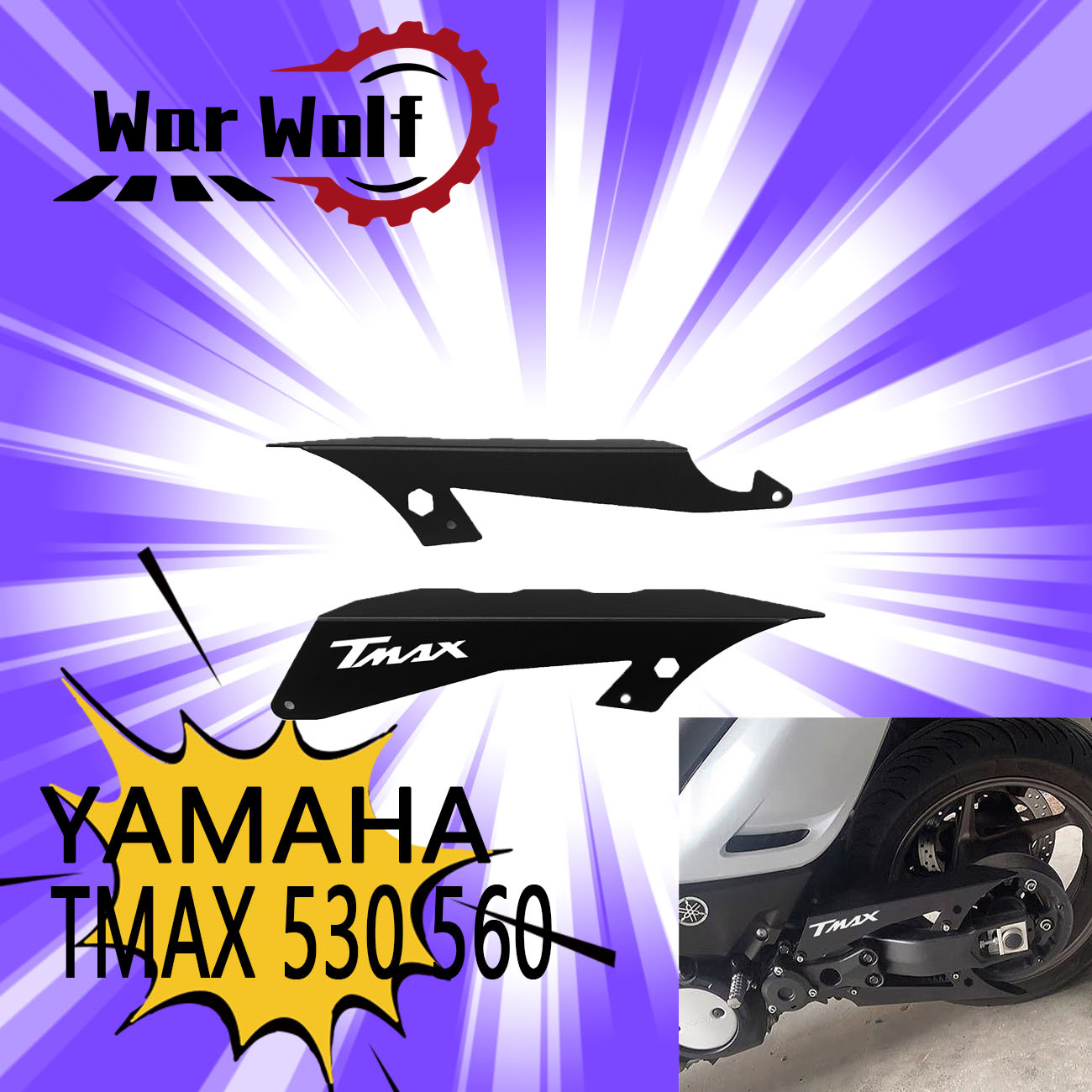 Tech Max Accessories - Protector de Cadena para Motocicleta, Cubierta